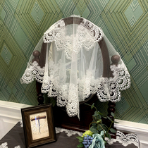 Lace fabric dresser cover towel dressing table tablecloth mirror cloth cover cloth gauze cover mirror dust cloth