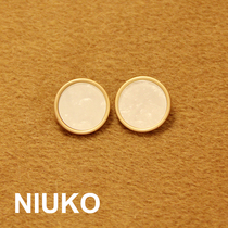 NIUKO matte gold metal button dumb Gold pearl light white exquisite clothing coat button children