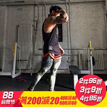 MUSCLEKING star original fitness trend brand sports leggings mens leggings perspiration quick-drying high elastic