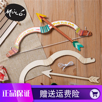 Mongolian traditional culture kindergarten children hand-made diy wooden coloring Mongolian bow works material package