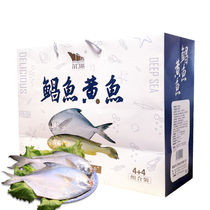 Yangkou Port seafood gift box Yellow fish pomfret Spring Festival Fresh gift package Nantong seafood specialty