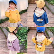 Printed hooded sweater male and female children cartoon color loose top 5832