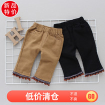 Childrens autumn fit pants 1 baby boy clothing casual pants pure cotton 2 year old female baby long pants 34 girl straight drum pants 100 lap