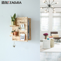 Meter box hole board solid wood creative Nordic INS switching power supply box blocking weak current box distribution box decoration