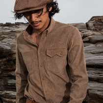 SOARIN Inlenty wind retro light core suede shirt male Vintage ancient to make old casual workout long sleeve shirt