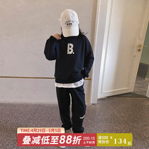 Princess Noro Girl Girl Suit 2022 Spring Autumn New Children Foreign Air Fashion Acropolis Child Loose Spring Dress Thin