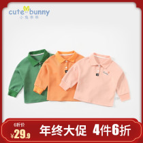 Baby autumn new girls POLO shirt baby style long sleeve lapel T-shirt children Joker base shirt