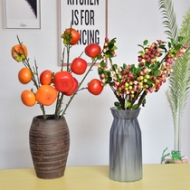 Simulation Berry Persimmon small fruit creative home decoration desktop ornaments floral arrangement artificial flower arrangement artificial flower simulation fruit branches