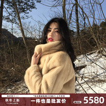 women's mink fur coat mid-length fur coat velvet Haining imported female mink water mink fur fur