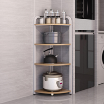 Kitchen corner shelf triangular pot shelf floor-standing multi-layer household fan-shaped seasoning rack pot storage