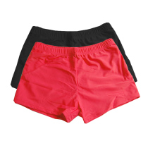 Womens flat corner swimming trunks anti-light swimming trunks conservative quick-drying boxers swimming trunks solid color Beach swimming trunks