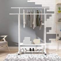 Window sill drying rack high and low parallel bars thickened clothes quilt living room telescopic floor single pole simple round tube