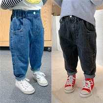 Meng Meng Costume Autumn Clothing New Boy Girl Girl Jeans Children Han Edition Kharen Pants Baby Radish Pants Tide