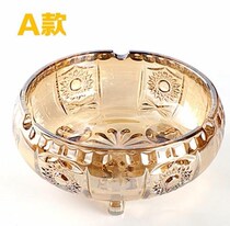 Amber Three-footed Crystal Glass Ashtrays Large golden KTV Drum Transparent Three Foot Smoke Cylinder Round Idea