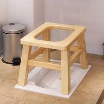 Solid wood elderly toilet chair pregnant women stool toilet chair practical toilet household wooden squat stool