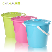 Camellia plastic bucket thickened plastic bucket Large plastic bucket with cover bucket thickened bucket fishing bucket