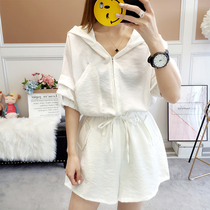 Womens summer thin loose high waist slim small shorts 2021 new fashion temperament wide leg suit