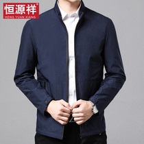 Hengyuan Xiang Mens Wearing Collar Jacket Man 2022 Spring Middle Aged Business Positive Dress Mens Jacket Loose Jacket