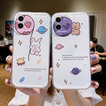 iphone12 phone case Apple 11 silicone x Happy Planet xr all-inclusive xsmax cute bear pro couple 7p anti-drop mini photo frame 8plus cartoon se bag