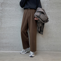 Fried Street Pants Male ruffes handsome pants spring and autumn dk wow dk sweatpants straight cylinder loose broadlegged Korean version trendy casual pants