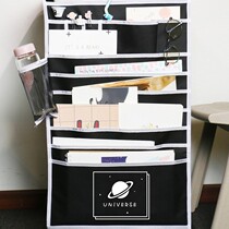 Hanging book bag Japanese desk artifact student desk hanging bag large capacity creative country storage bag Book hanging book bag