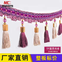 Cute with window decoration SX rich and expensive hanging ball curtains lace accessories Flow Sucrystal beads window mantle Curtain Head Decorative Accessories