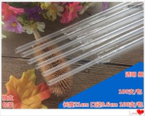 Transparent fine straw length 21cm calibre 6mm disposable juice milk tea drink independent packaging 100