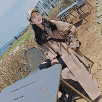 Trench coat women long Korean version of loose 2021 New waitmore Net red temperament ins pop coat spring and autumn