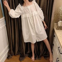 Japanese purchase of spring forest -- princess windy sweet and beautiful home pyjamas womens spring and autumn season cotton long F sleeve sleeping dress pure cotton