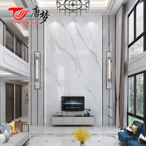 Tang Meng villa compound building background wall living room TV background wall tile jumping layer stone film and television Wall package installation