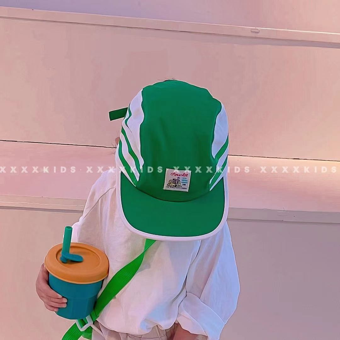 xxxxkids Korean version of the small children's hat simple cotton and linen Japanese cute peaked cap trendy cool