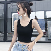 Camcorder Vest Womens inner short U-shaped back top tide black tight design sense niche wear outside summer