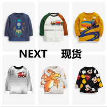 (spot) Johan English next boy baby Spring-autumn dinosaur car rocket streak long sleeve round neck T-shirt