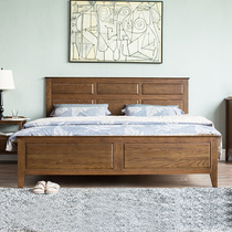 Uwood furniture full solid wood bed 1 5 m double bed 1 8 m oak bed bedroom bed bedroom bed American walnut furniture