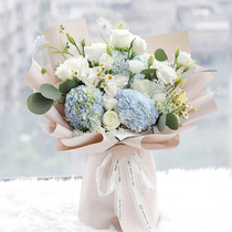  Beijing Shanghai white rose bellflower bouquet birthday flower delivery Guangzhou Shenzhen Chengdu Hangzhou same city delivery