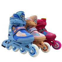Slip-Inspired Children Wheels Skating Shoes Lock Wheels Skates Full Suit Beginner Straight Wheel Flash Roller Skate Casual Skating