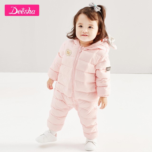 Disha girl child baby baby child down jacket winter new cute bear shape jumpsuit down jacket