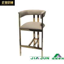 New post-modern creative designer bar chair bar chair high bench Nordic leather reception bar chair 5366