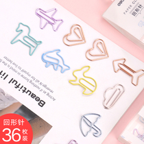 Paper clip bookmark creative cute hipster stationery wholesale candy color cartoon paper pin back line needle