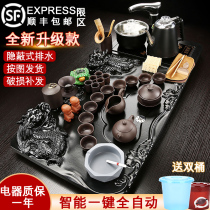 Kung Fu tea set Household automatic integrated tea tray Complete set of tea making pots Ceramic tea sea drinking tea living room tea table