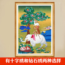 Own embroidery and gas four Ruitu thangka auspicious four Rui elephant monkey sticking diamond cross stitch new diamond painting full of diamonds