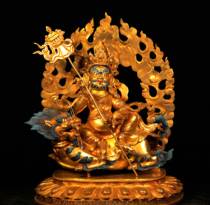 Xinyzhai Nepal Sakyamuni handmade boutique Buddha statues pure copper gilt religious ceremonious treasure King 32cm high