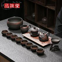 Tea set 2021 new water purple pottery kung fu tea set household minimal ceramic teapot full cover cup