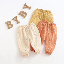 Girls summer wear pants 1-3 years old 2 Summer thin trousers new cotton baby pants female baby Capri pants