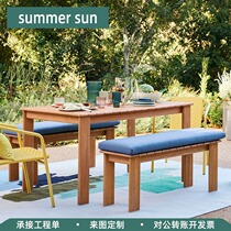 Imported Teak Wood Outdoor Table And Chairs Combined Solid Wood Furniture Indoor anticorrosive wood Courtyard Balcony Garden villa Leisure Table