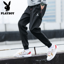 Playboy slacks mens autumn and winter beam feet loose straight tube trend wild velvet pants mens thickened trousers