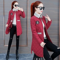 Middle and long cotton thin feather cotton clothing in winter dress 2020 new cotton slug coat