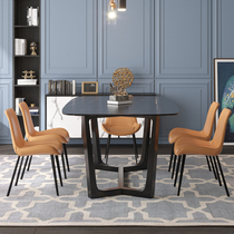 Dining table home small apartment modern simple Nordic rock board dining table and chair combination dining table minimalist light luxury style