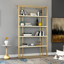 Nordic creative shelf iron bookshelf simple floor screen partition Shelf shelf Gold Multi-Layer Display rack