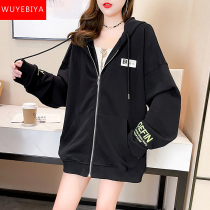 Thin hooded sweater girl spring and autumn 2022 new junior high school Senior high school students loose leisure sports coat